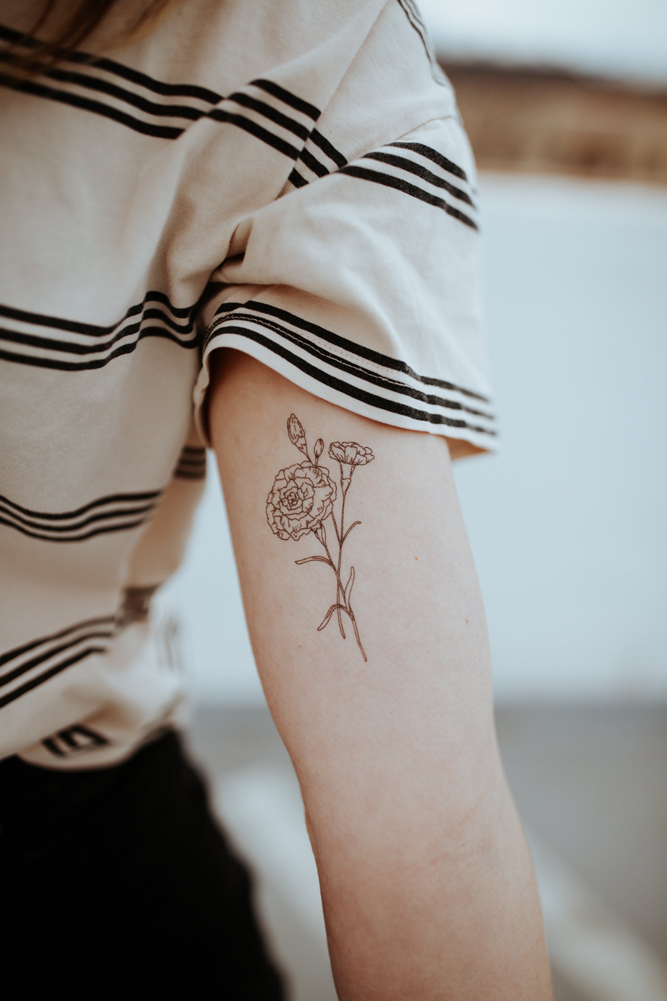 January - Carnation Temporary Tattoos