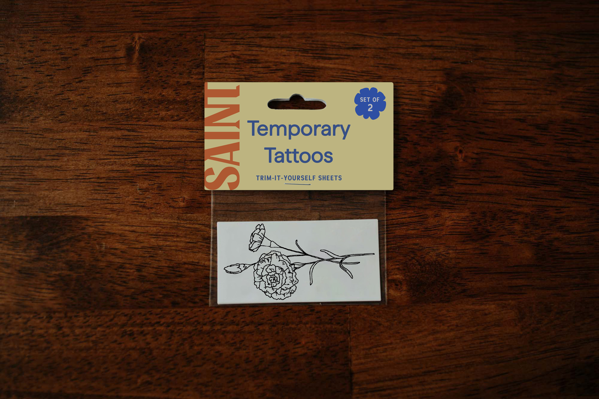 January - Carnation Temporary Tattoos