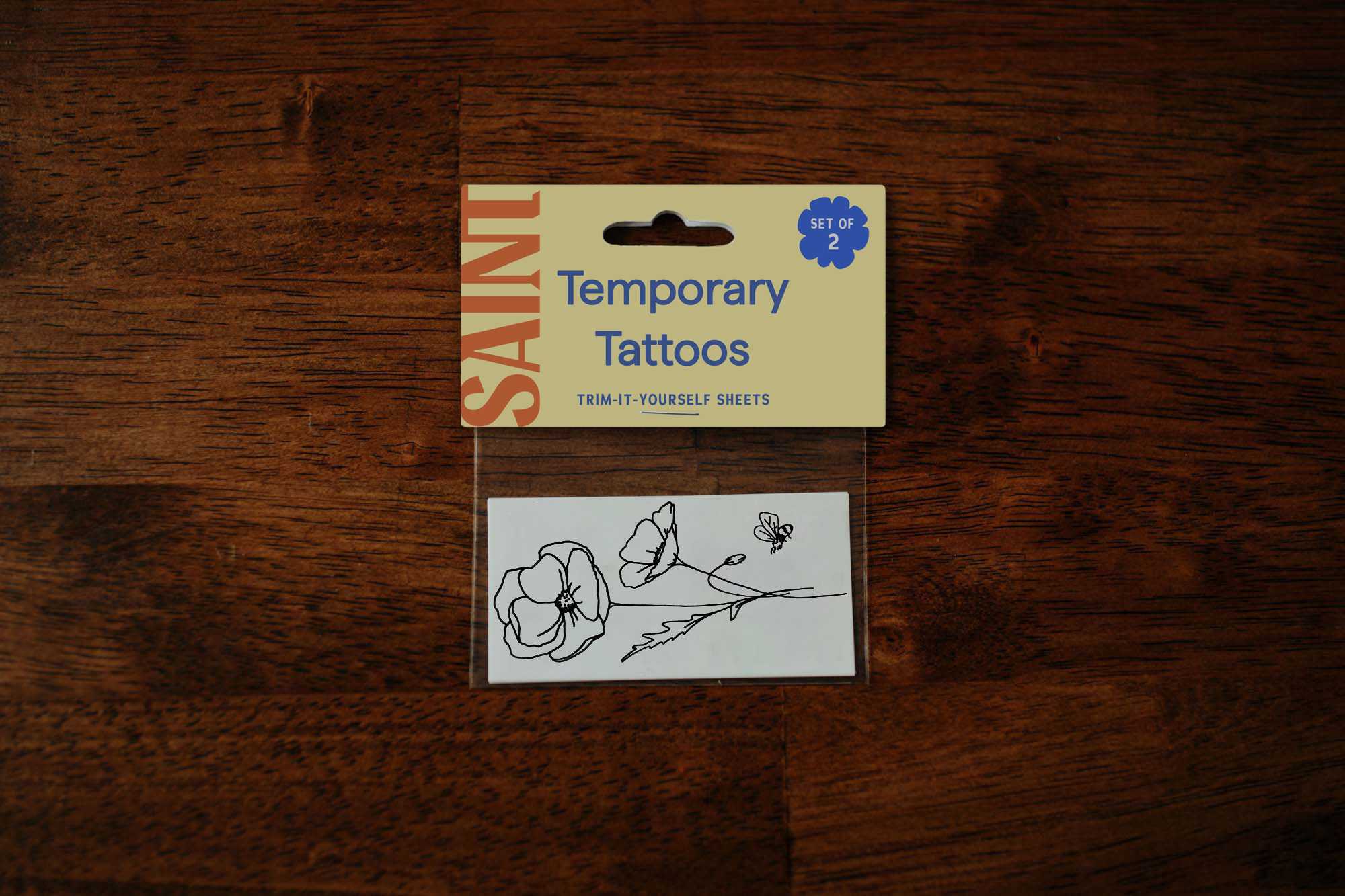 August - Poppy Temporary Tattoos