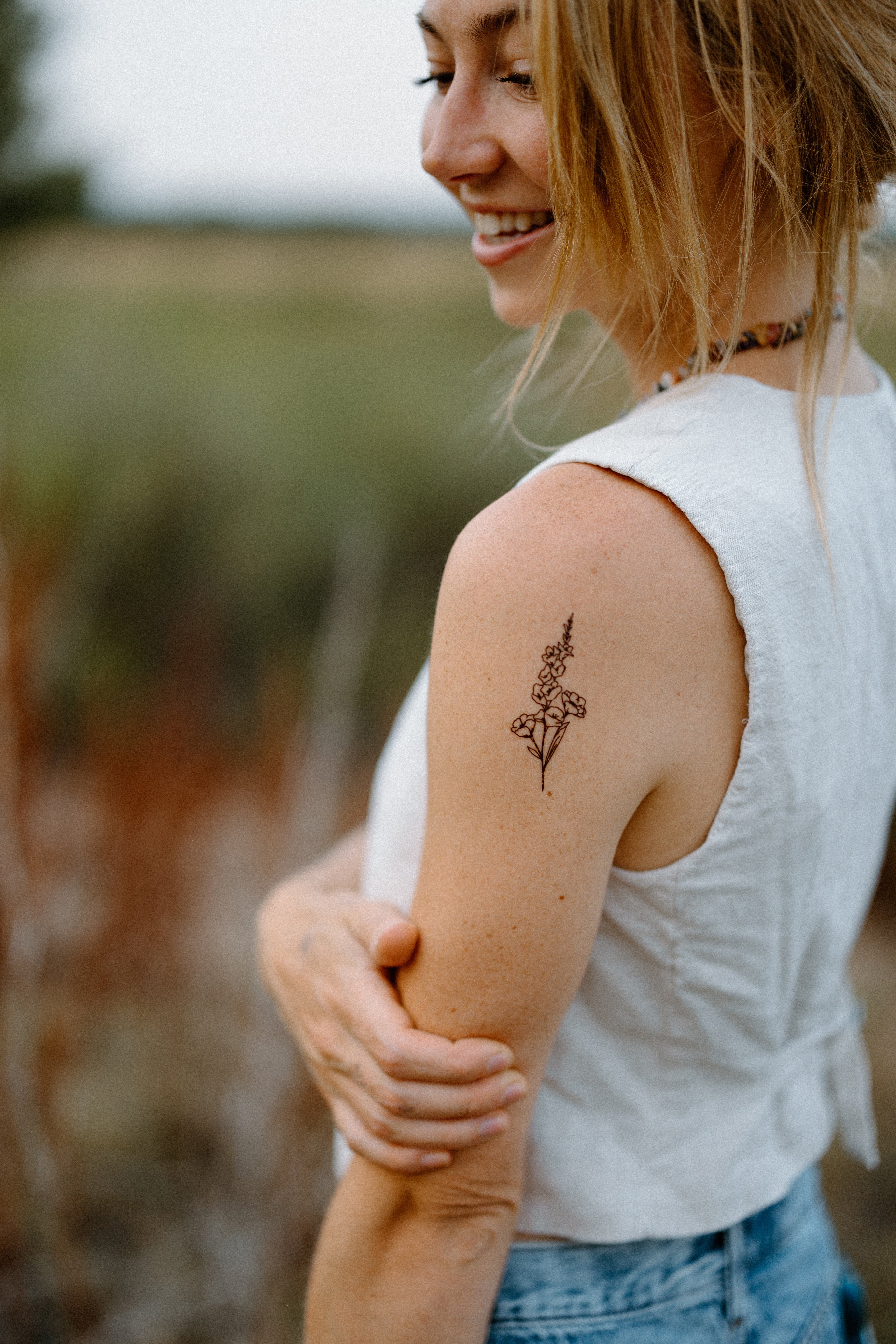Gladiolus + Cosmos Temporary Tattoos
