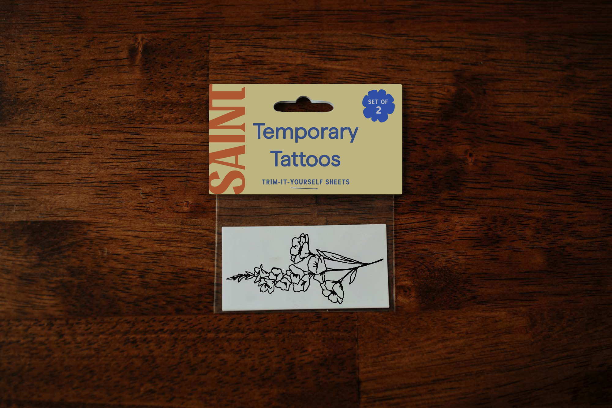 Gladiolus + Cosmos Temporary Tattoos