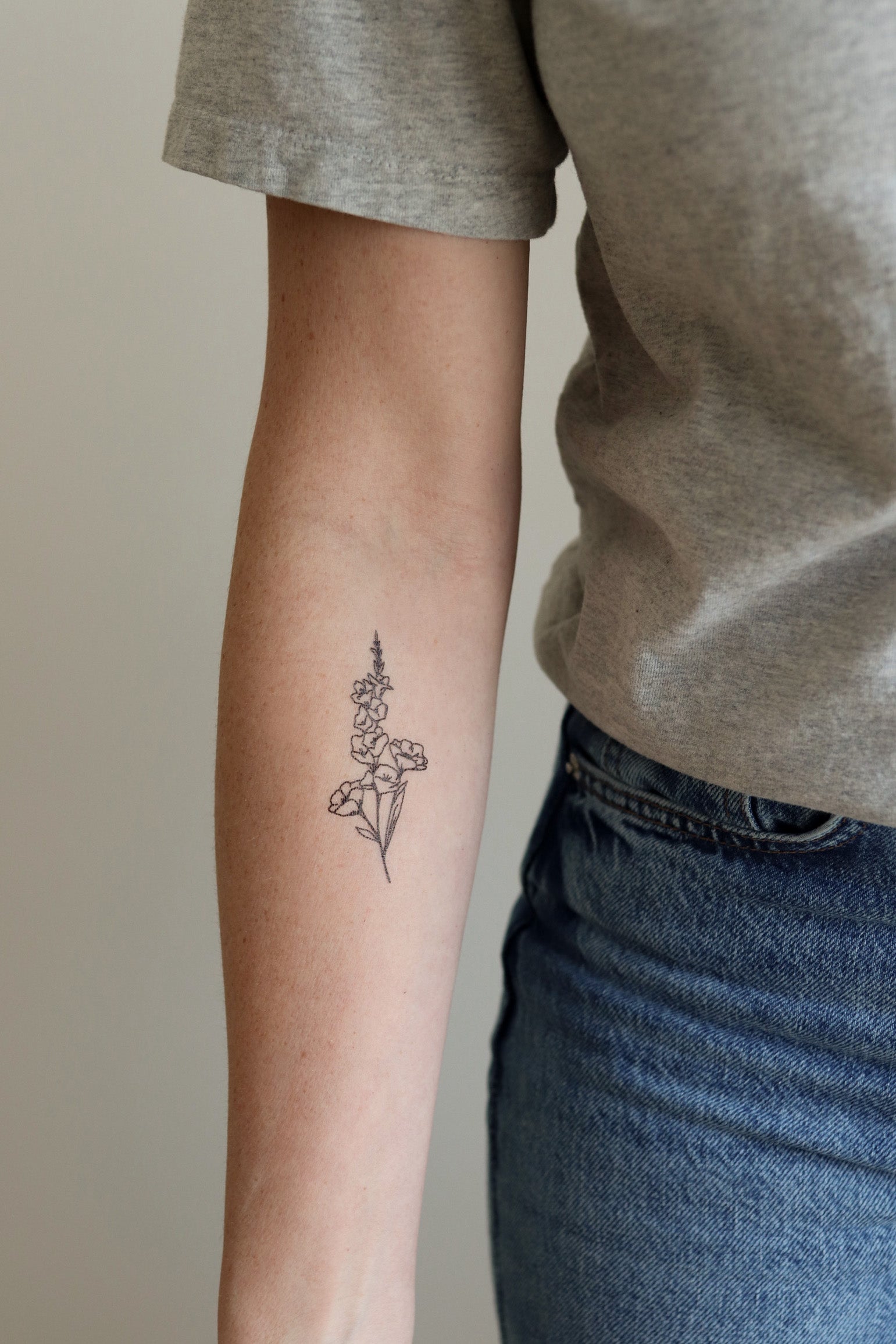 Gladiolus + Cosmos Temporary Tattoos