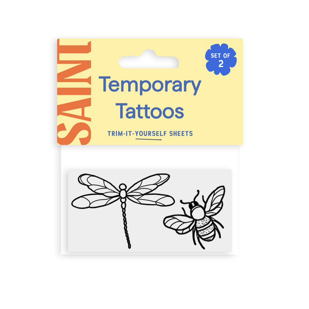 Dragonfly + Bee Temporary Tattoos